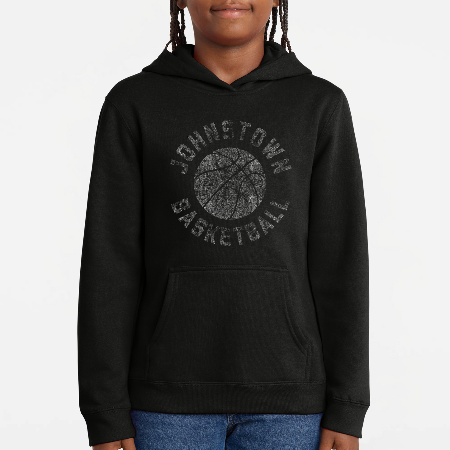 JYAA: Johnstown Basketball *distressed graphic* Hooded Sweatshirt