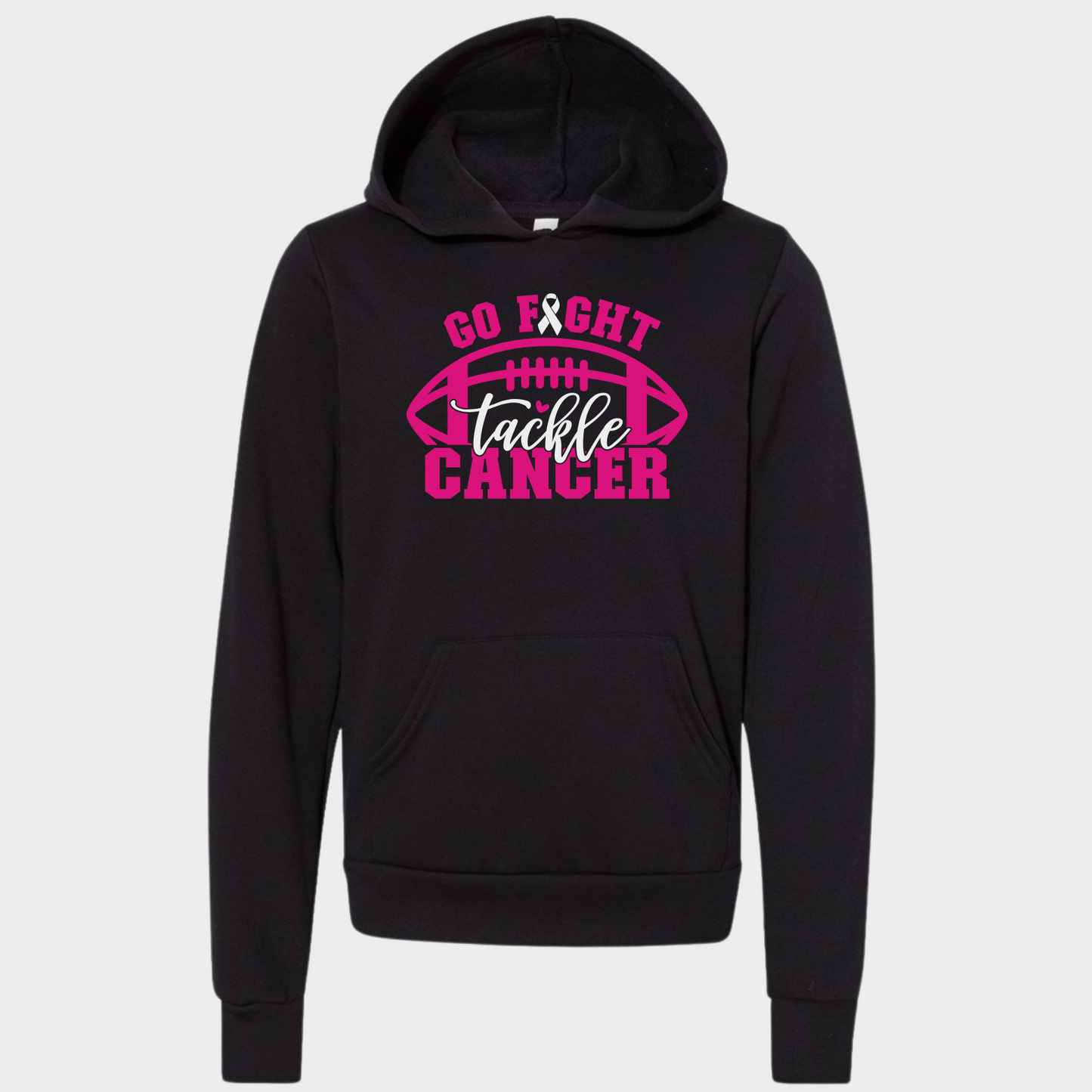 Go Fight Tackle Cancer Sponge Fleece Hooded Sweatshirt