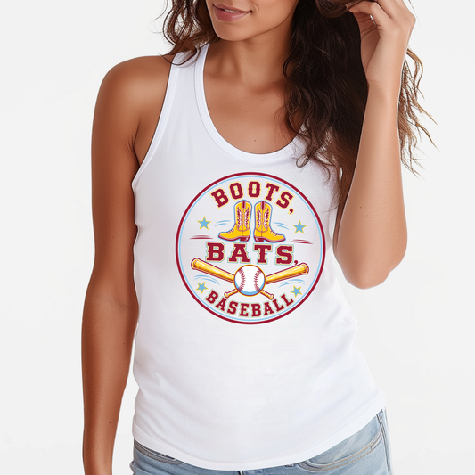 BRUINS: Boots, Bats & Baseball Racerback Tank