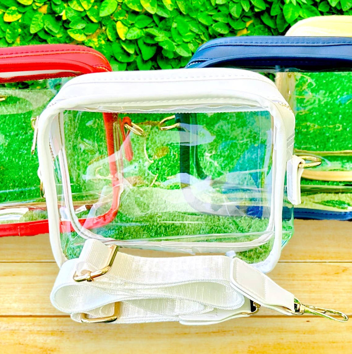 White & Clear Purse Stadium Crossbody