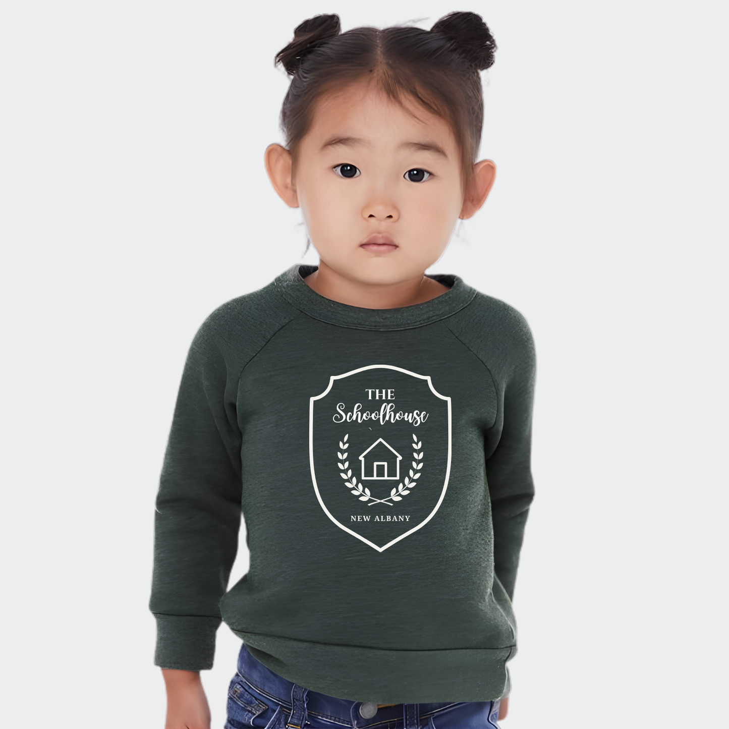 The Schoolhouse: Little Logo Sponge Fleece Raglan Crew Sweatshirt