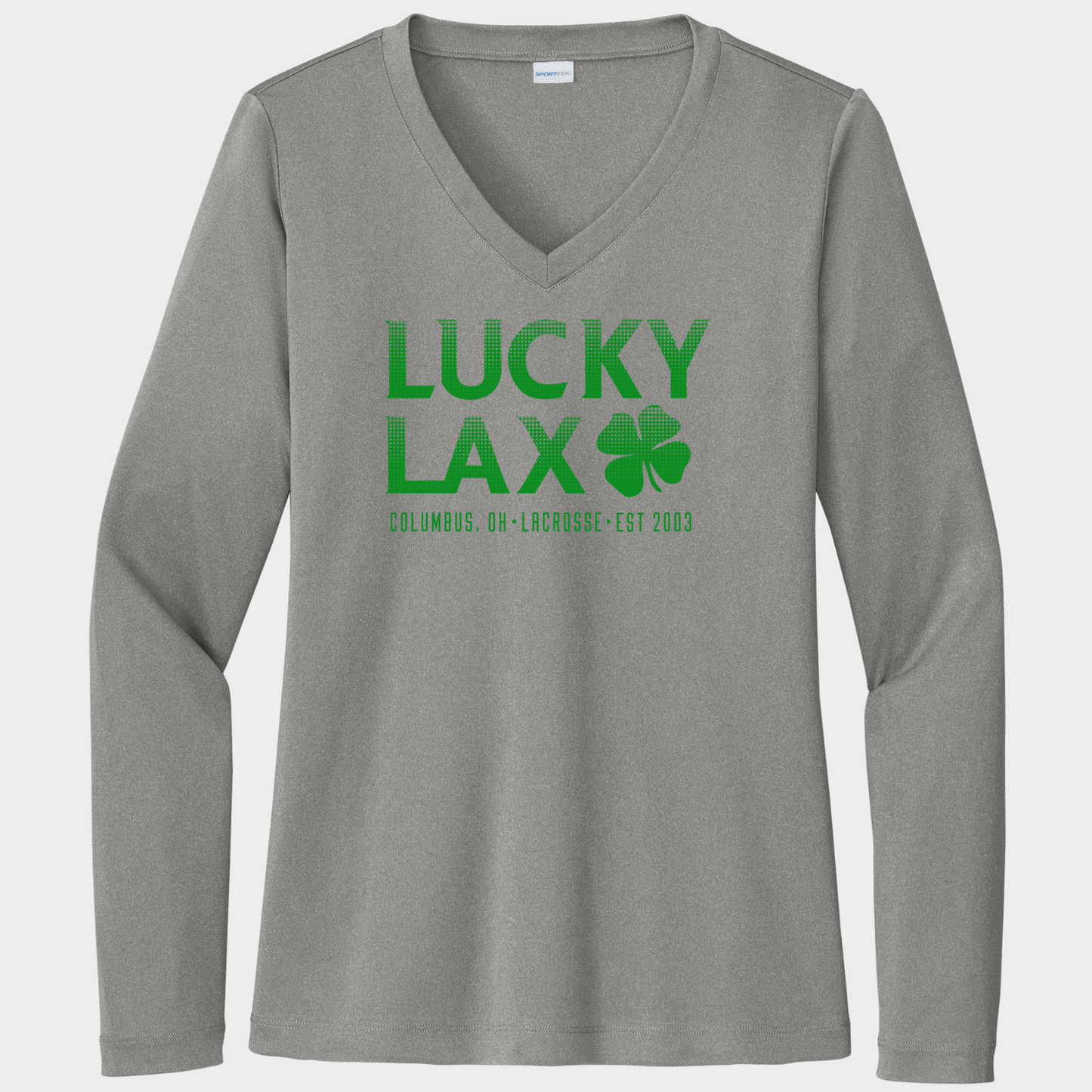 LuckyLax: Women's Long Sleeve Tech V-Neck Tshirt