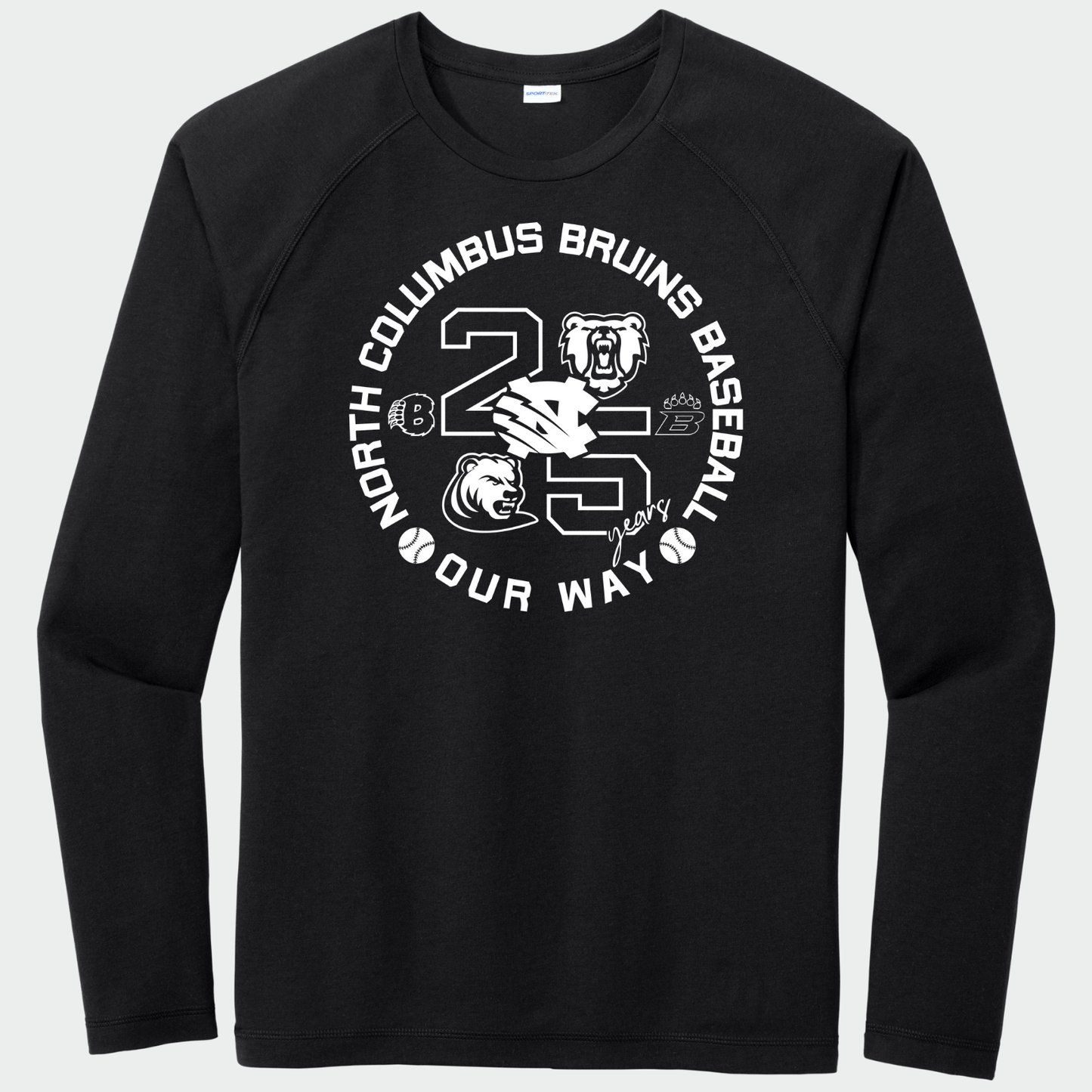 BRUINS: 25th Anniversary Raglan Long Sleeve Triblend Tech T-Shirt