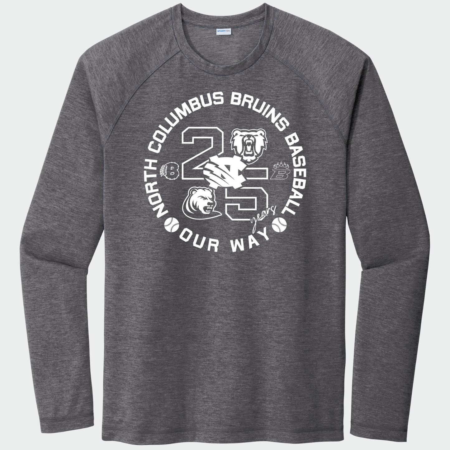 BRUINS: 25th Anniversary Raglan Long Sleeve Triblend Tech T-Shirt