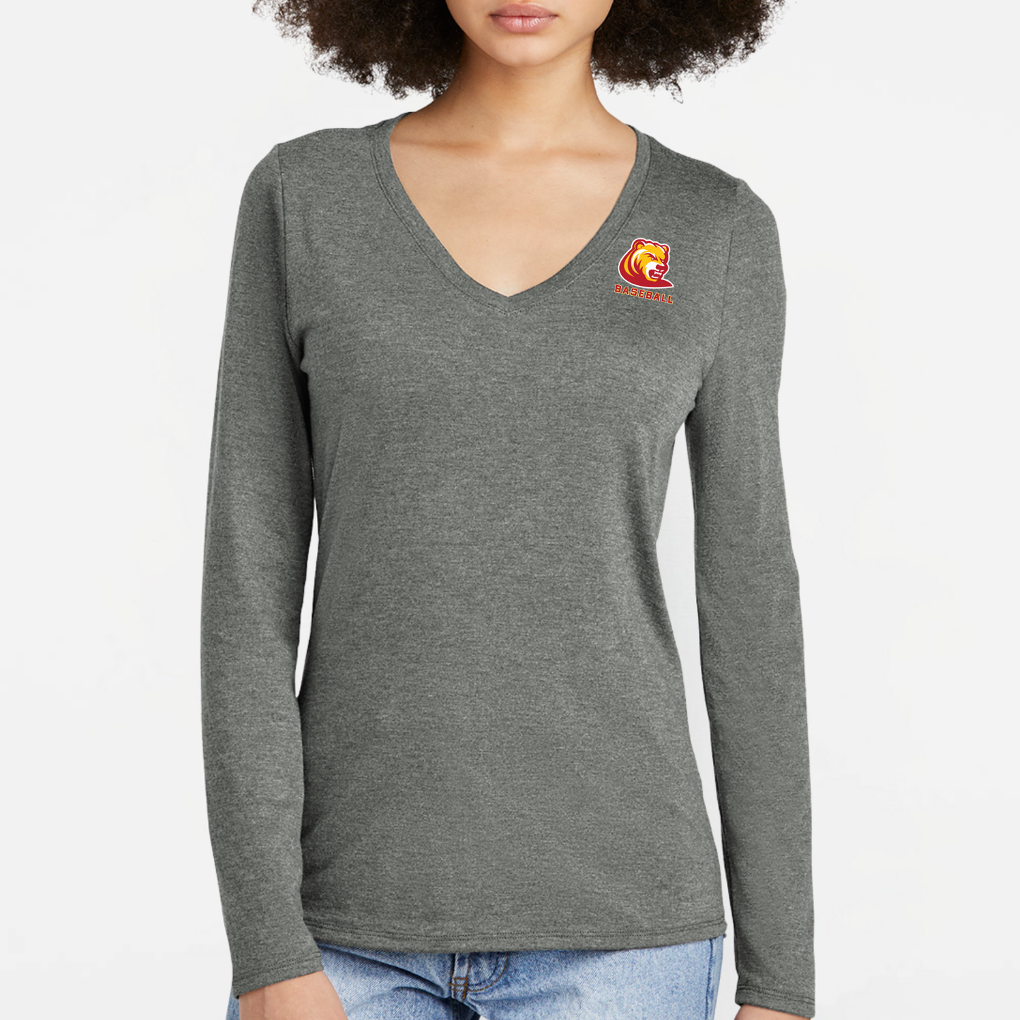 BRUINS: Women's Triblend V-Neck Long Sleeve T-Shirt