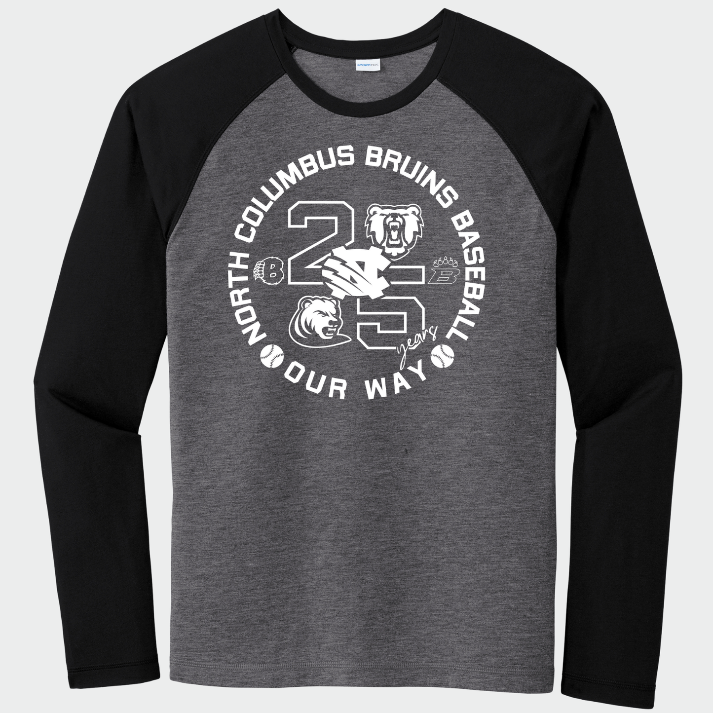 BRUINS: 25th Anniversary Raglan Long Sleeve Triblend Tech T-Shirt