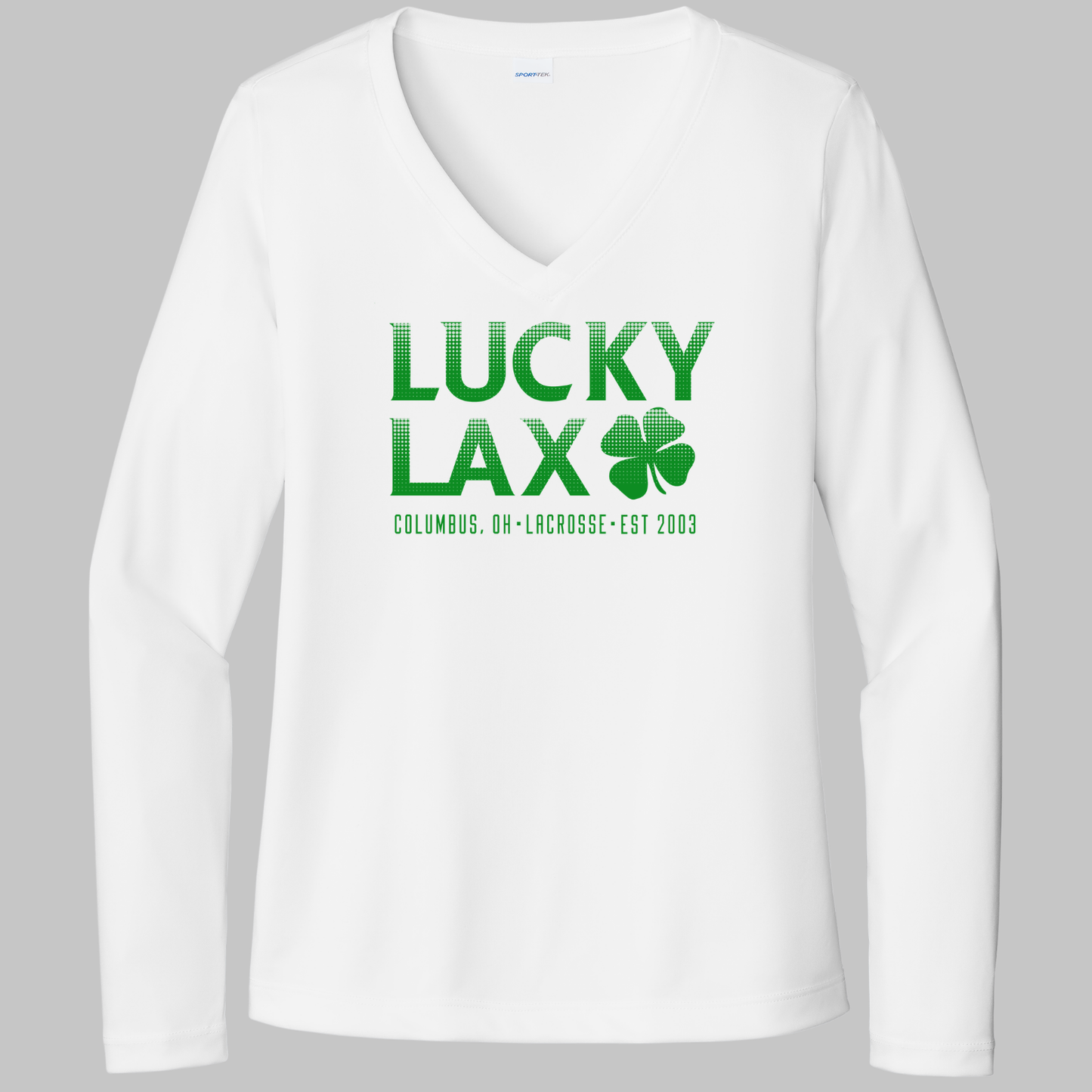 LuckyLax: Women's Long Sleeve Tech V-Neck Tshirt