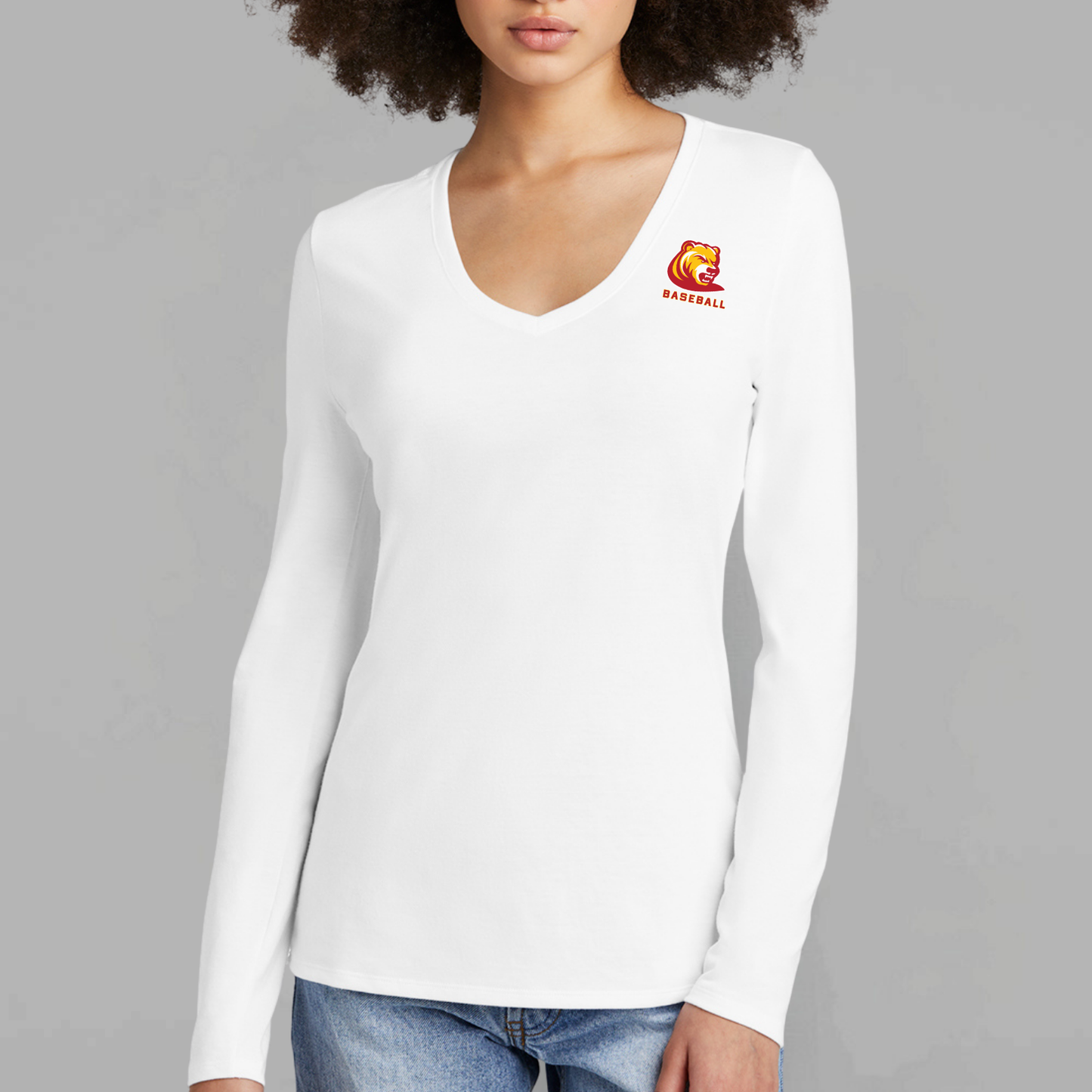 BRUINS: Women's Triblend V-Neck Long Sleeve T-Shirt