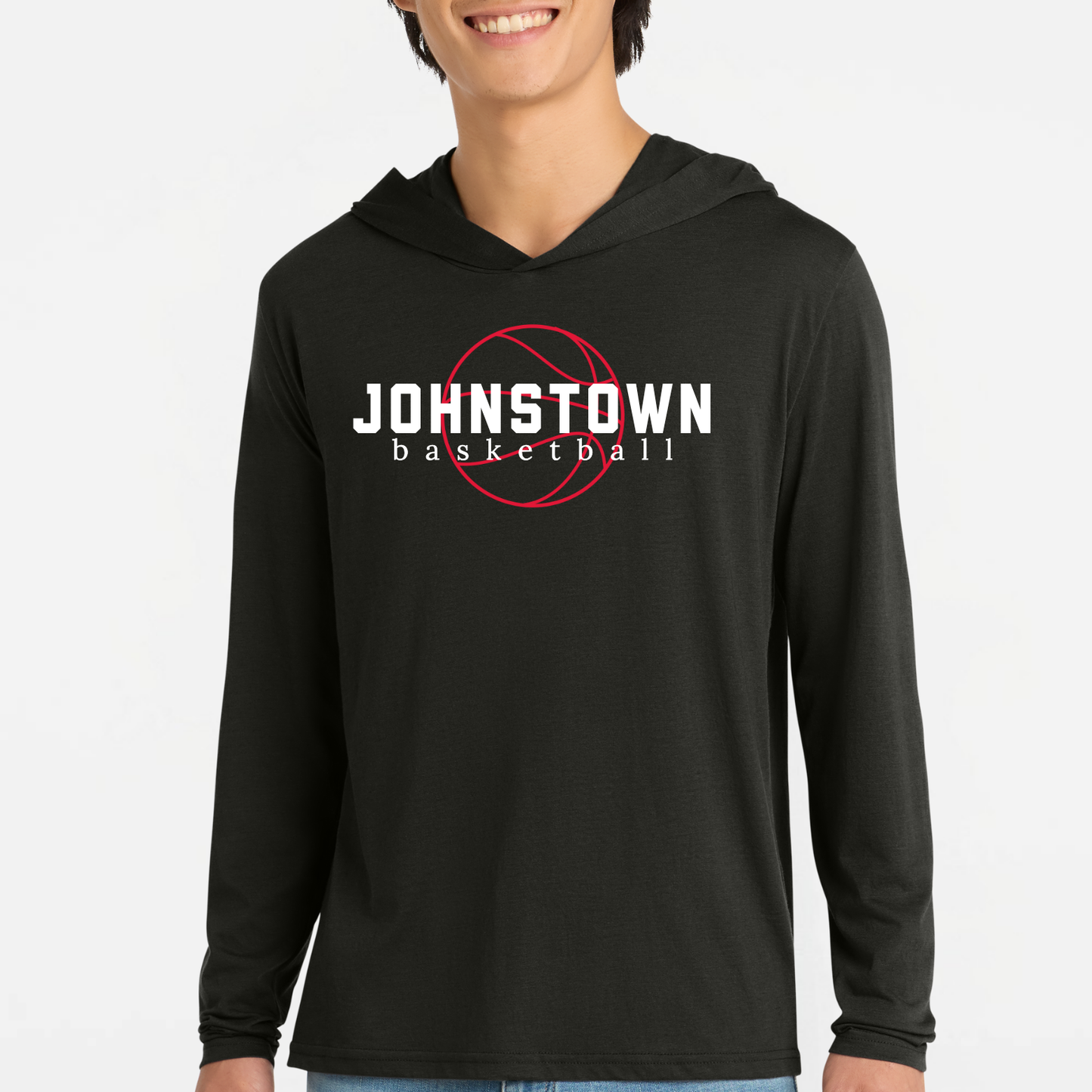 JYAA: Johnstown Basketball Hooded Long Sleeve Triblend T-Shirt