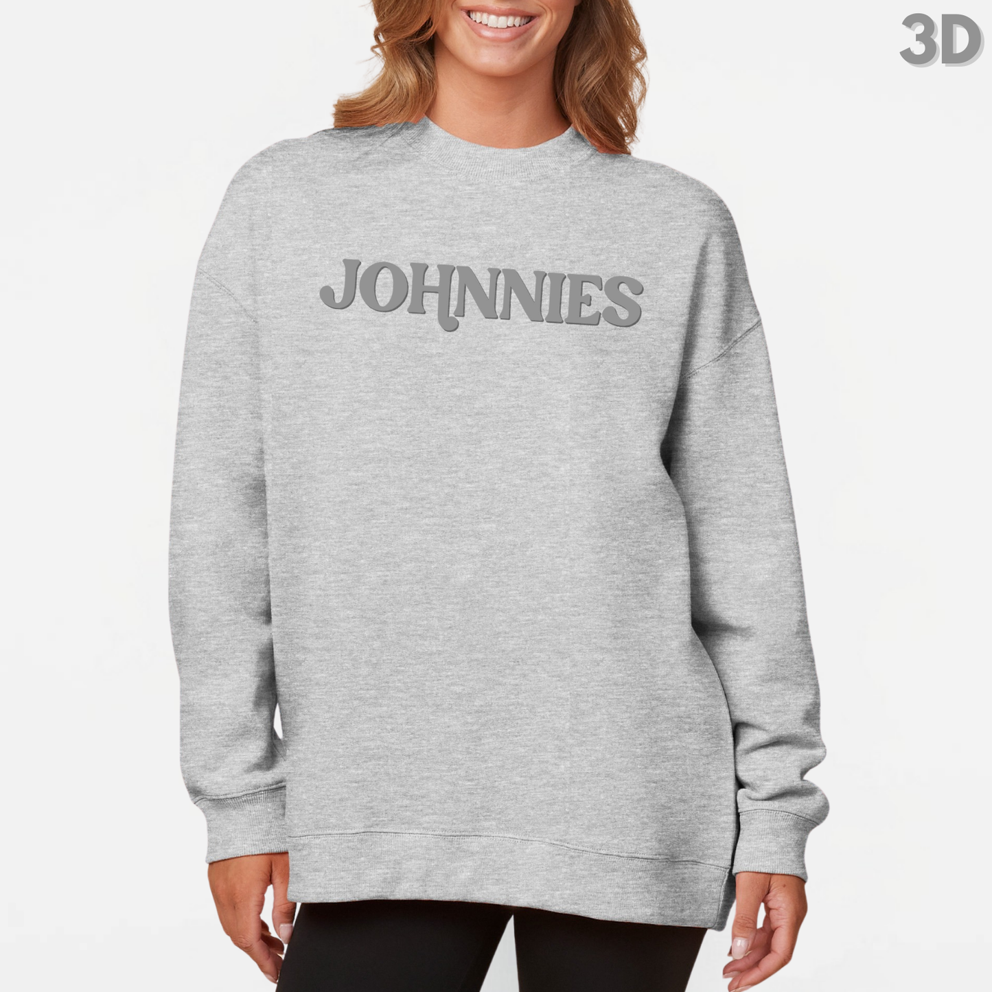 JYAA: Johnnies 3D Print Women's Oversized Crew Sweatshirt