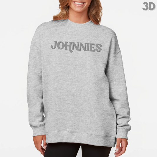 JYAA: Johnnies 3D Print Women's Oversized Crew Sweatshirt