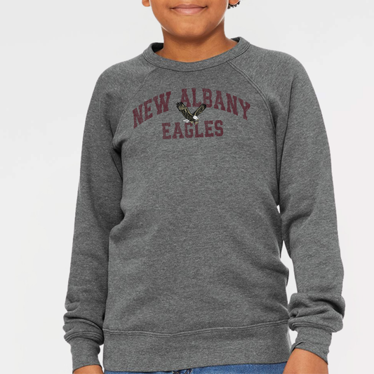 New Albany Eagles *Distressed Print* Sponge Fleece Sweatshirt