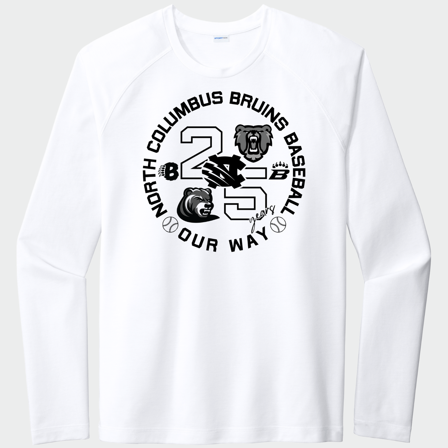 BRUINS: 25th Anniversary Raglan Long Sleeve Triblend Tech T-Shirt