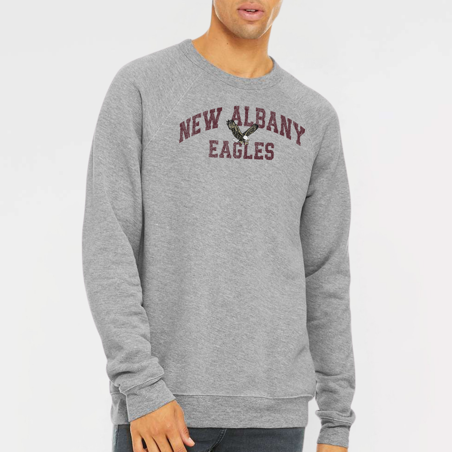 NAPTO: New Albany Eagles *Distressed Print* Sponge Fleece Sweatshirt