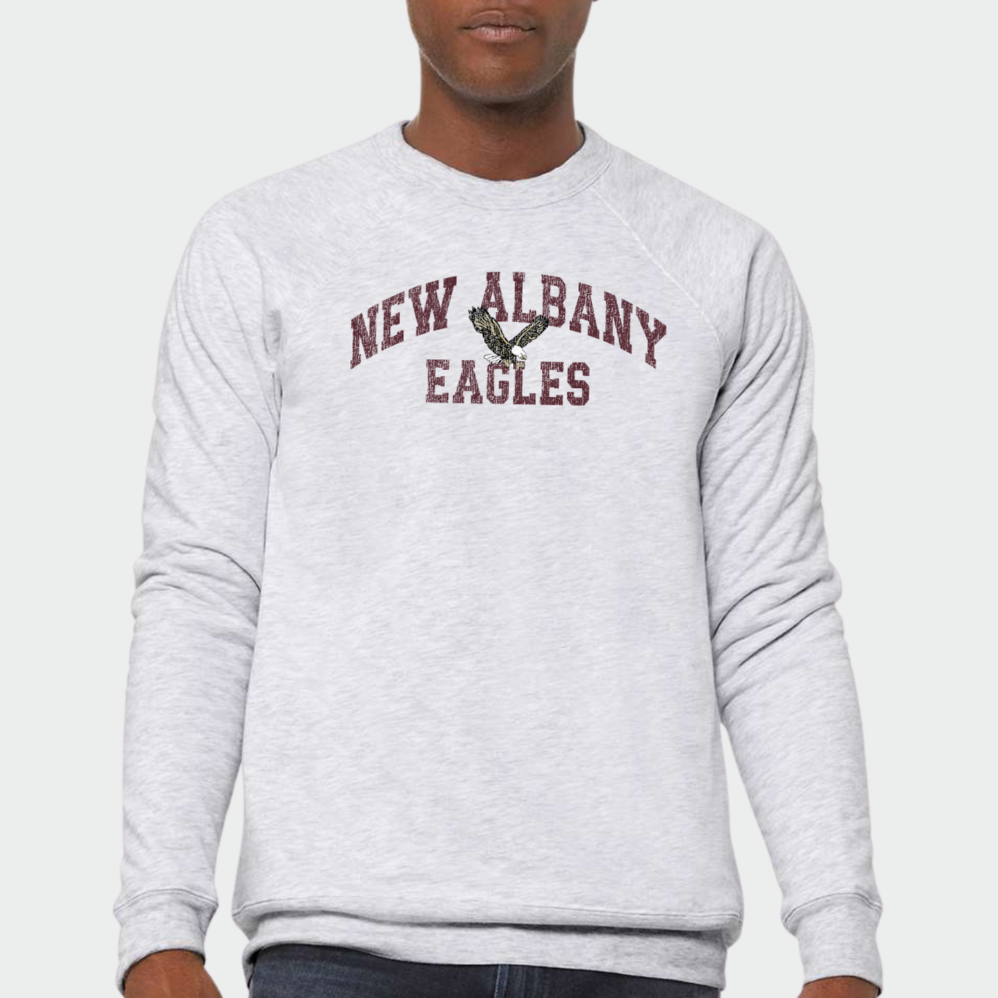 NAPTO: New Albany Eagles *Distressed Print* Sponge Fleece Sweatshirt