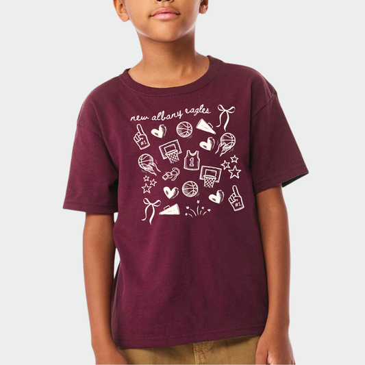 NAGTB New Albany Basketball Collage Heavyweight T-Shirt