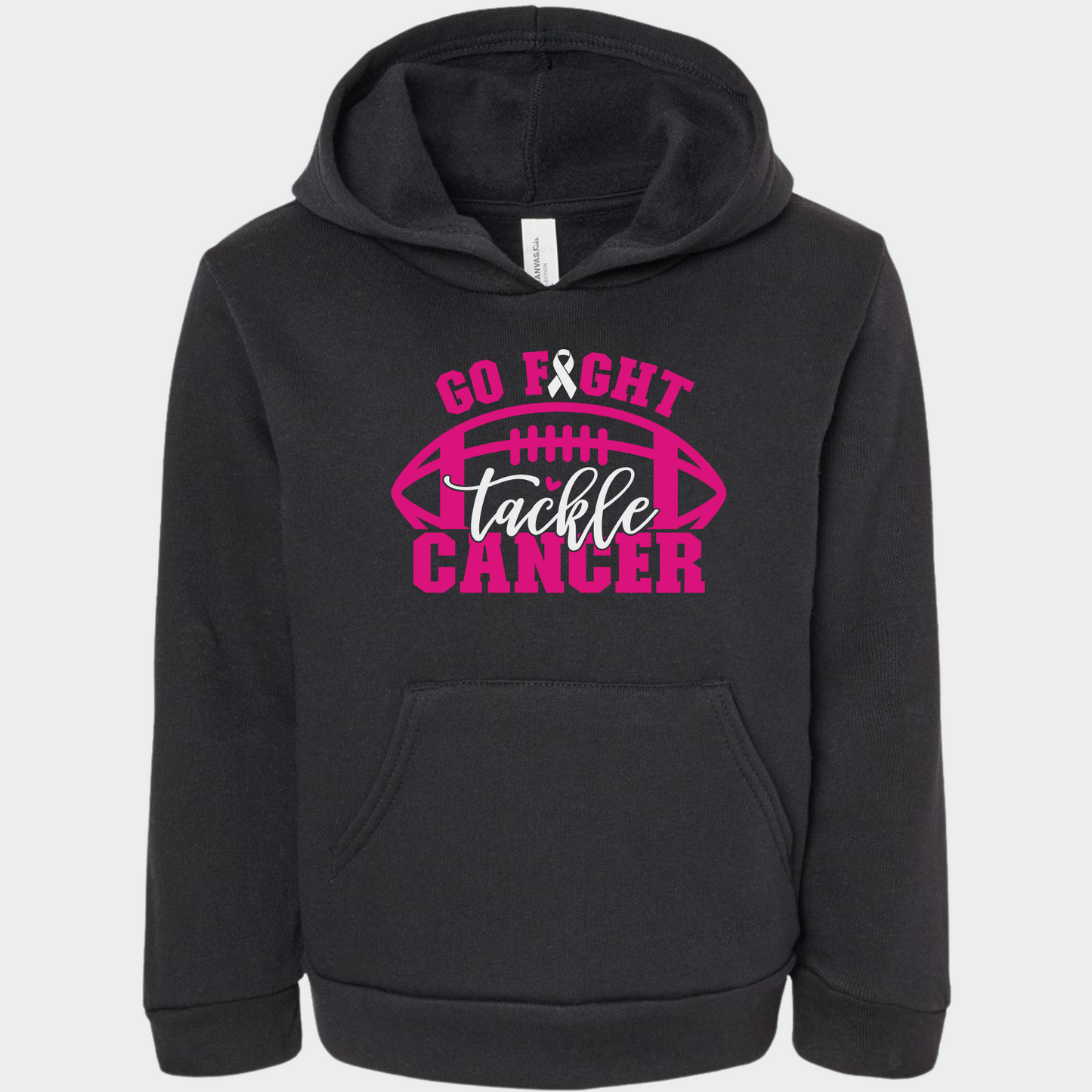 Go Fight Tackle Cancer Sponge Fleece Hooded Sweatshirt