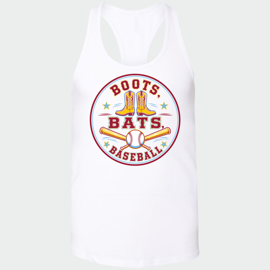 BRUINS: Boots, Bats & Baseball Racerback Tank