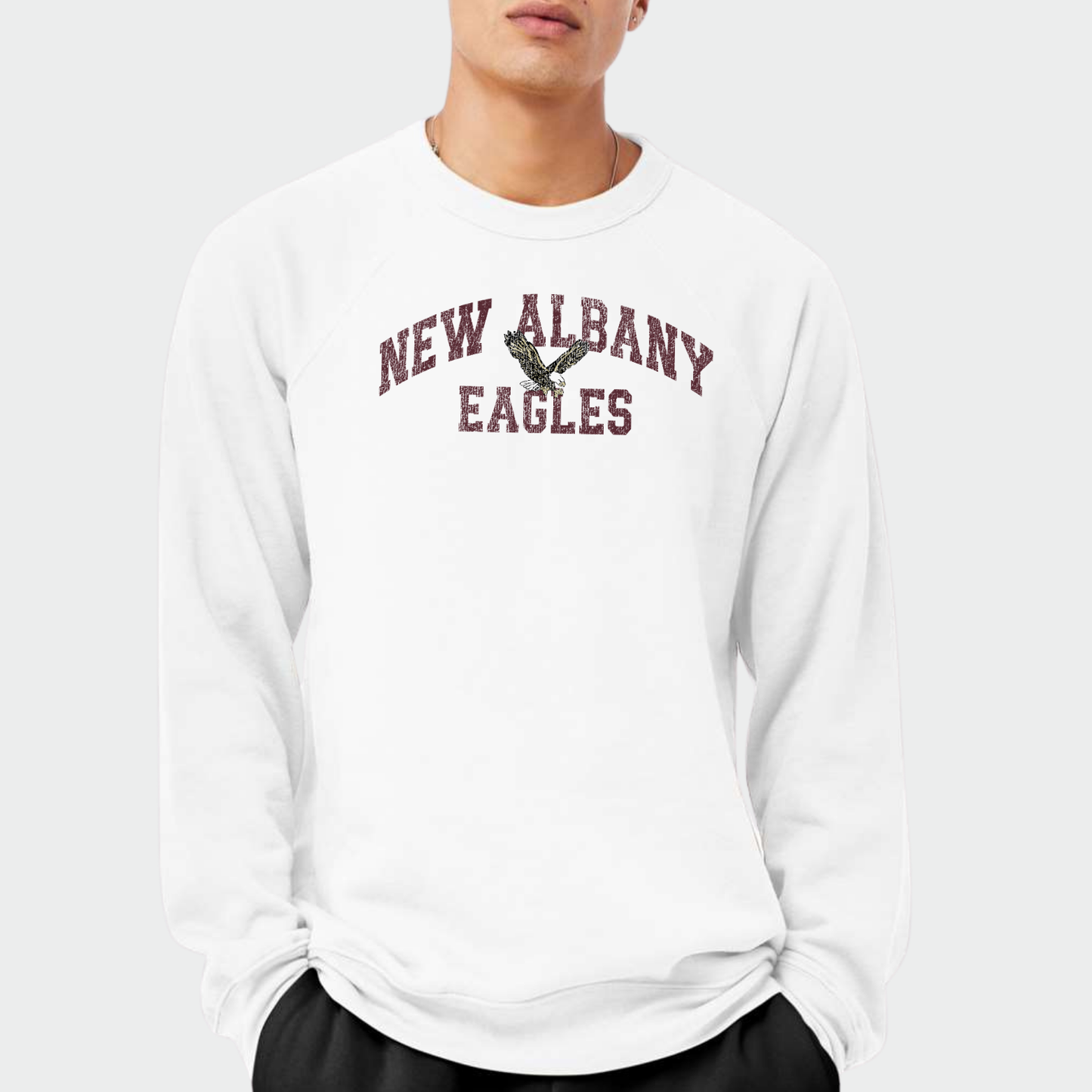 NAPTO: New Albany Eagles *Distressed Print* Sponge Fleece Sweatshirt