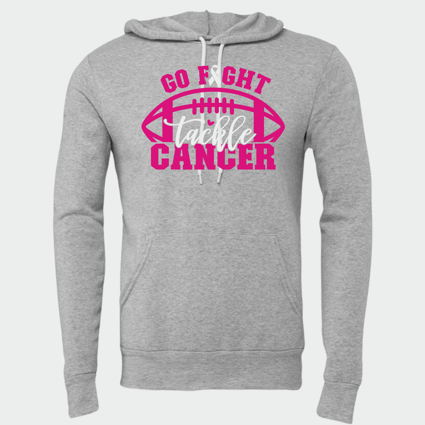 Go Fight Tackle Cancer Sponge Fleece Hooded Sweatshirt