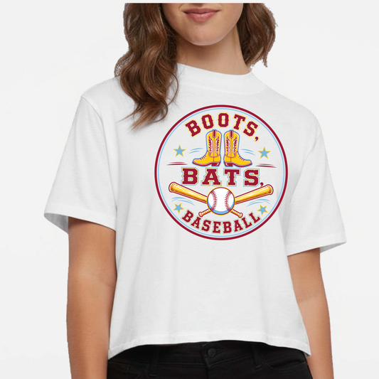 BRUINS: Boots, Bats & Baseball Women's Boxy Tee