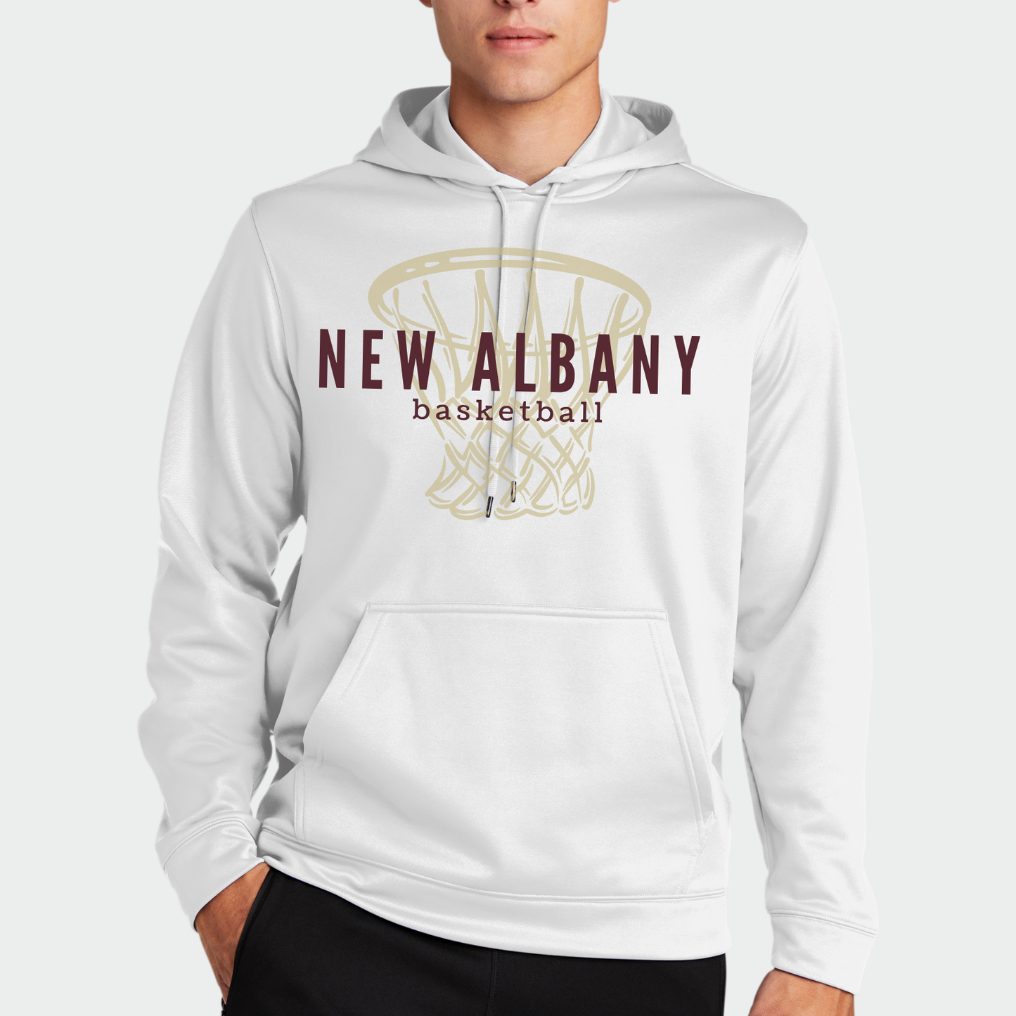 NAGTB: New Albany Basketball Net Tech Hooded Sweatshirt