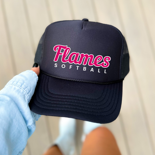 Flames Softball: Foam Trucker Hat