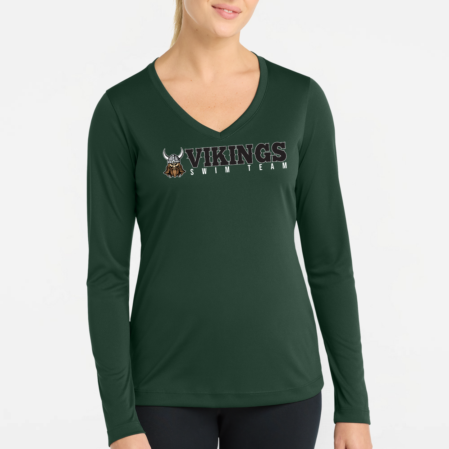 NRS: Vikings Swim Team Women's Long Sleeve Tech V-Neck Tshirt