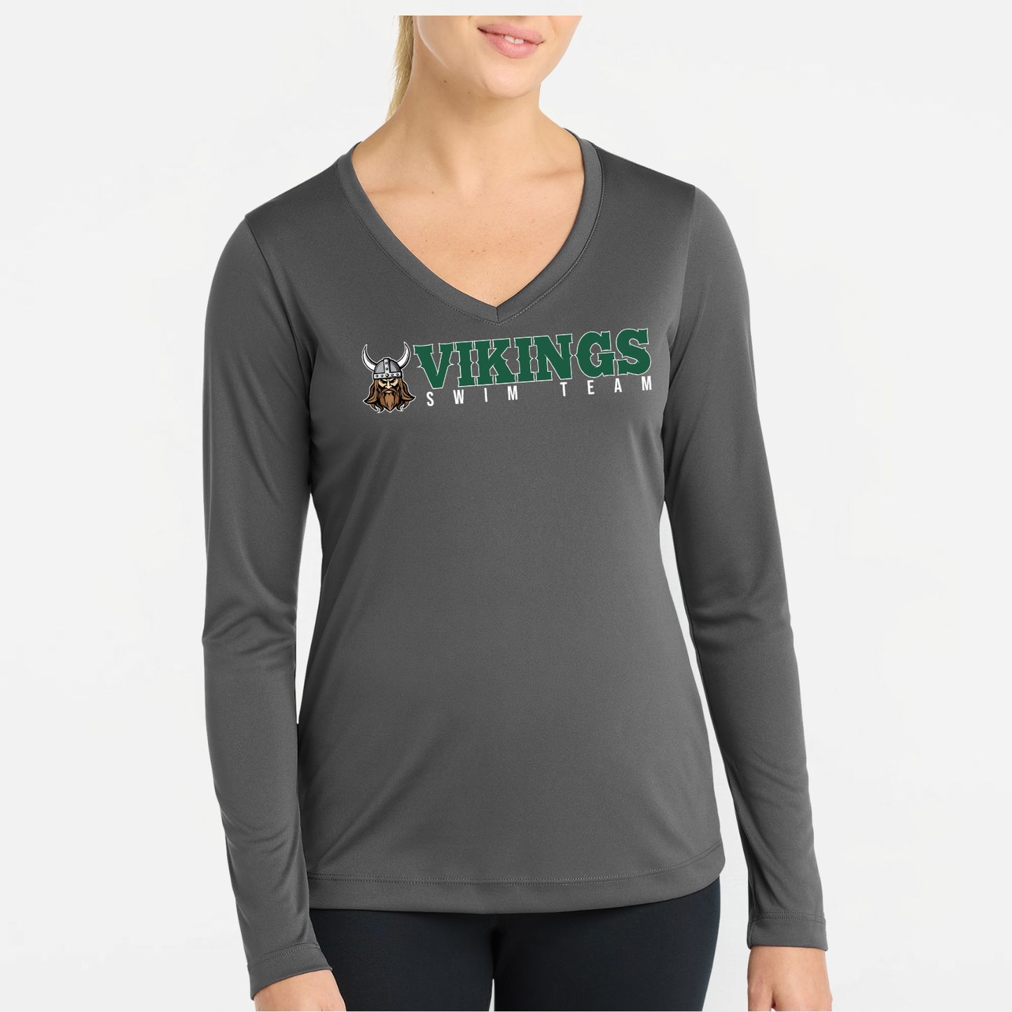 NRS: Vikings Swim Team Women's Long Sleeve Tech V-Neck Tshirt