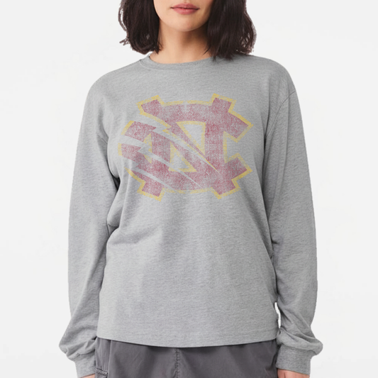 BRUINS: Extremely Distressed NC Heavyweight Long Sleeve Tee