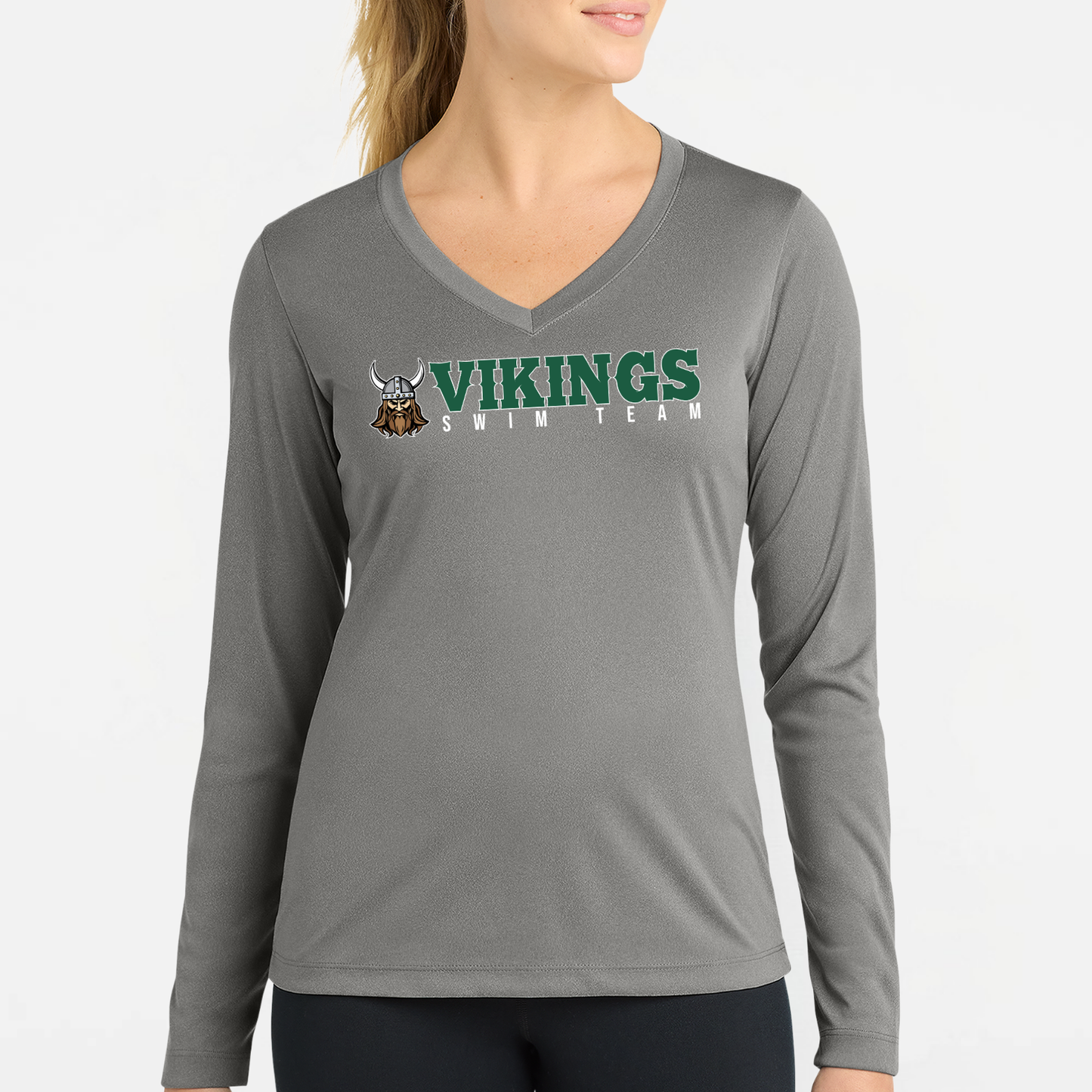 NRS: Vikings Swim Team Women's Long Sleeve Tech V-Neck Tshirt