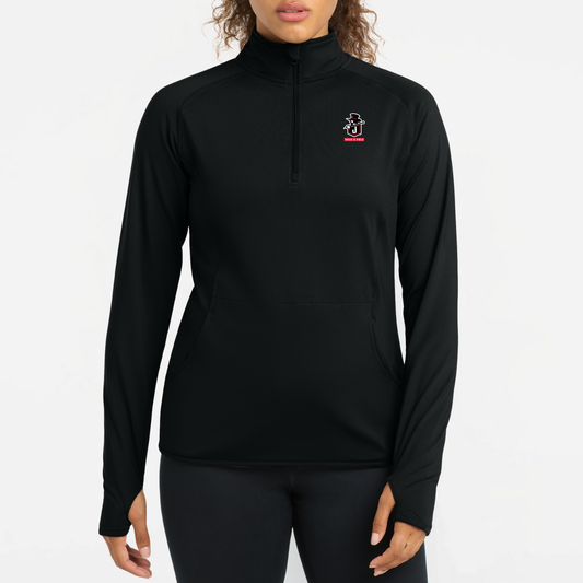 JYAA: Johnstown Johnnie Logo *Pick Your Sport* Women's Quarter Zip Long Sleeve Tech T-Shirt