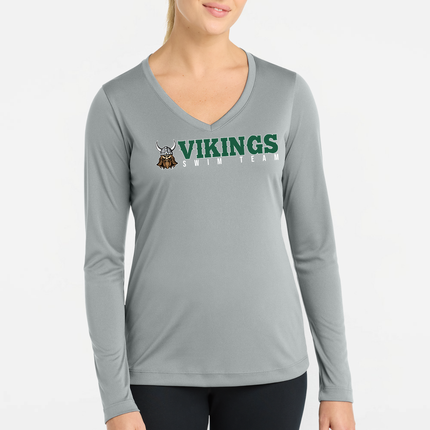 NRS: Vikings Swim Team Women's Long Sleeve Tech V-Neck Tshirt