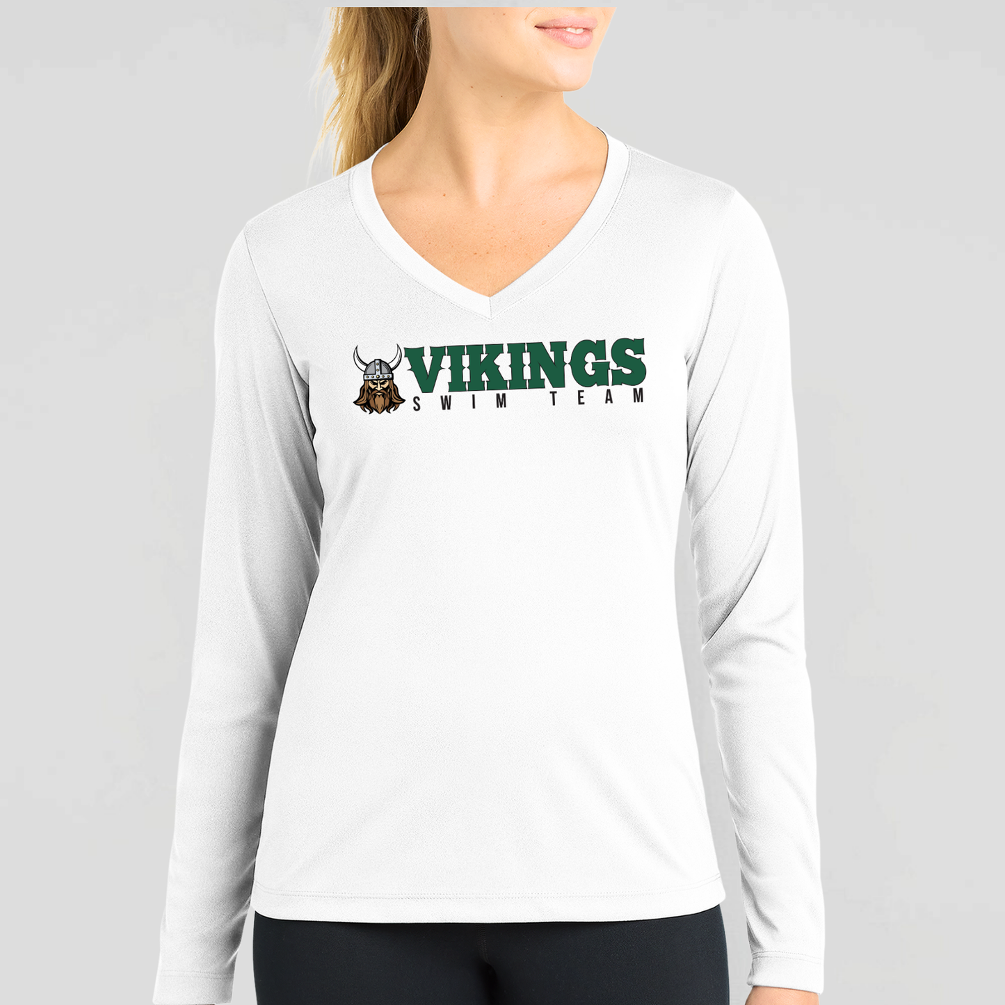 NRS: Vikings Swim Team Women's Long Sleeve Tech V-Neck Tshirt