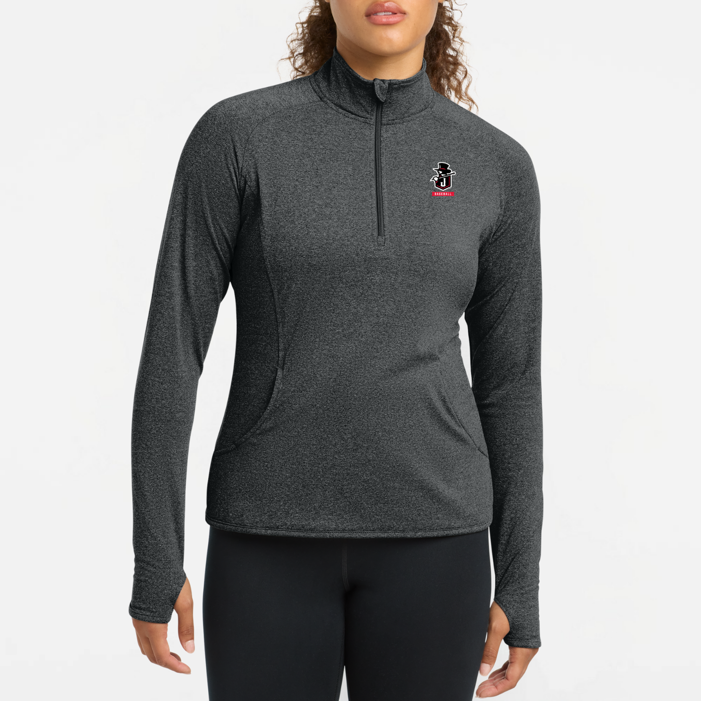 JYAA: Johnstown Johnnie Logo *Pick Your Sport* Women's Quarter Zip Long Sleeve Tech T-Shirt