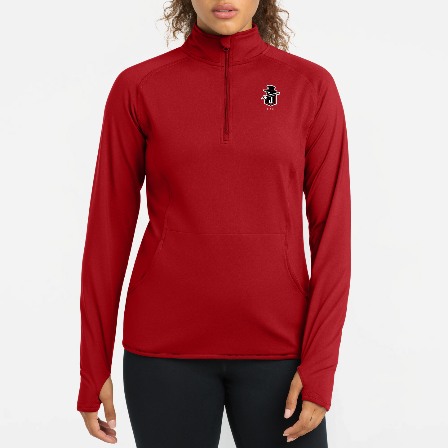 JYAA: Johnstown Johnnie Logo *Pick Your Sport* Women's Quarter Zip Long Sleeve Tech T-Shirt