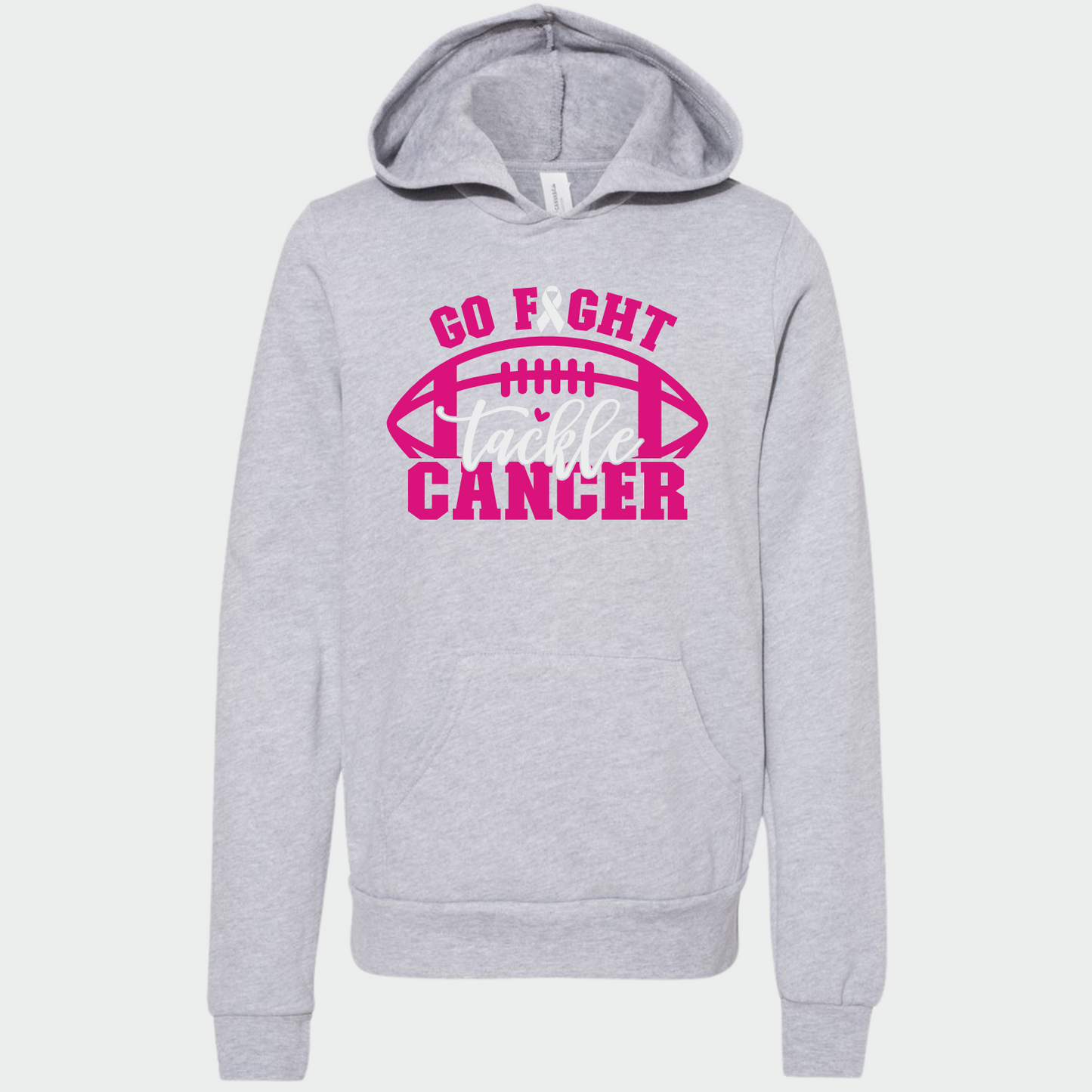 Go Fight Tackle Cancer Sponge Fleece Hooded Sweatshirt