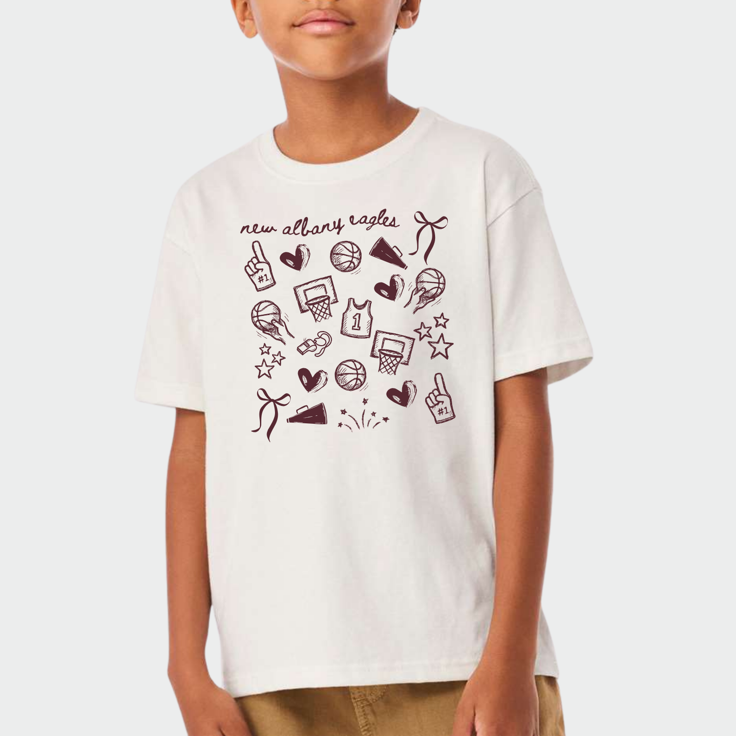 NAGTB New Albany Basketball Collage Heavyweight T-Shirt