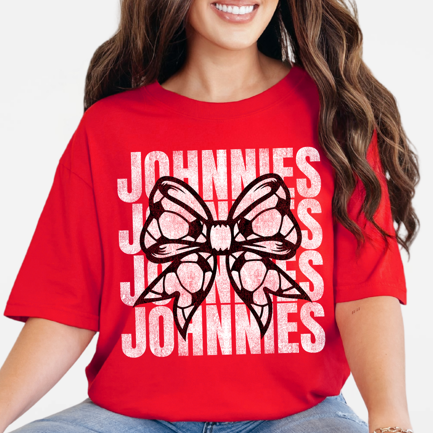JYAA: Johnnies Soccer Bow *distressed* T-Shirt