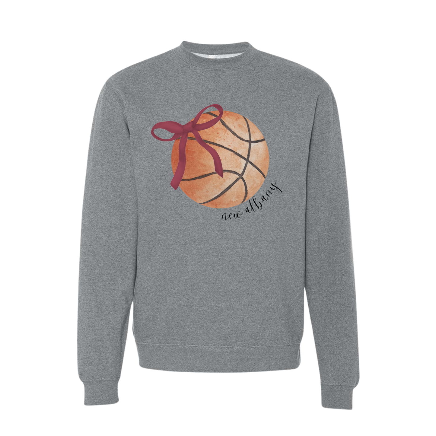 New Albany Basketball Bow Sweatshirt