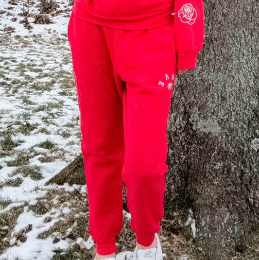 *marketing sample* Upside down LOVE Fleece Jogger - size adult large