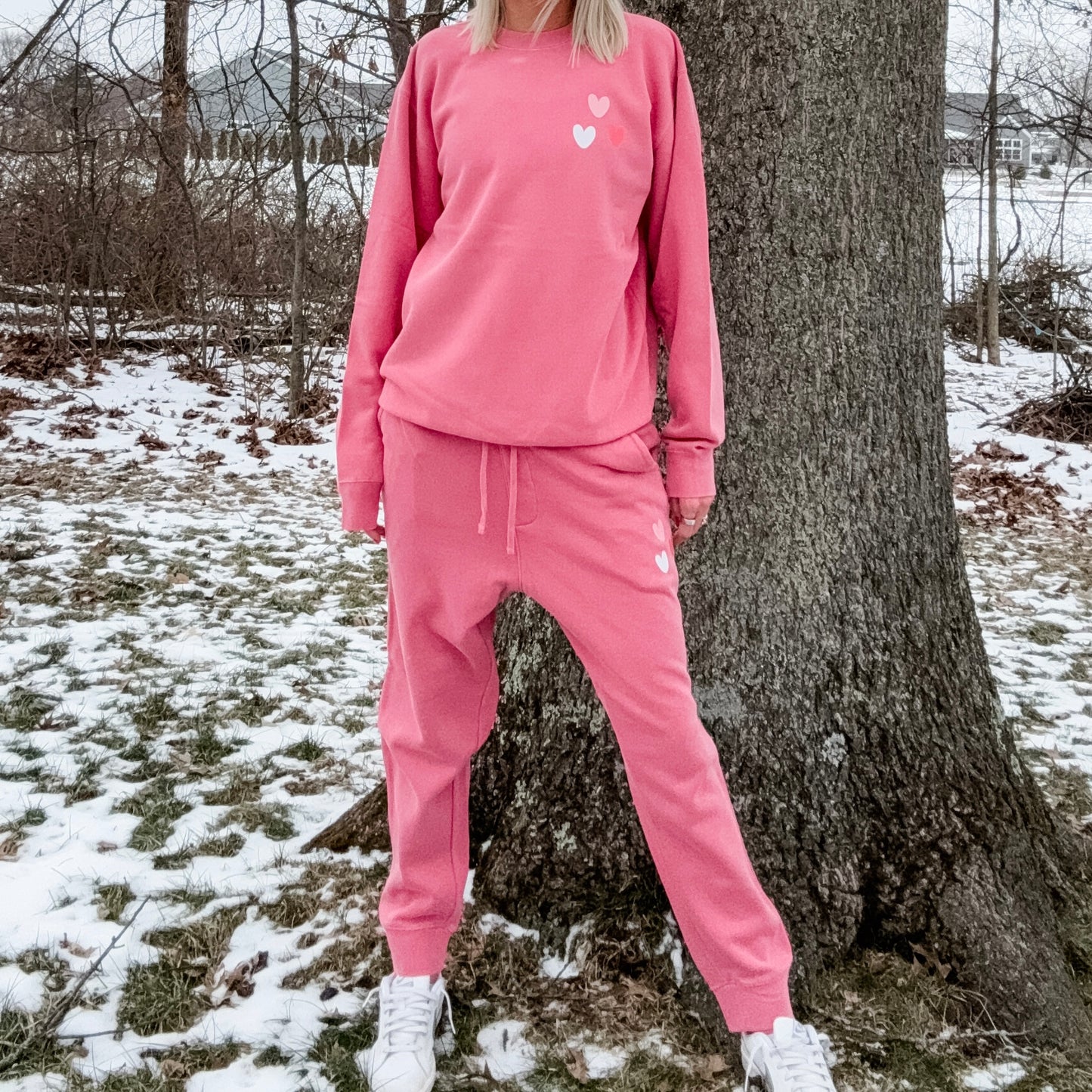 *marketing sample* Howdy Pigment Pink Crew Sweatshirt - size medium & size adult large