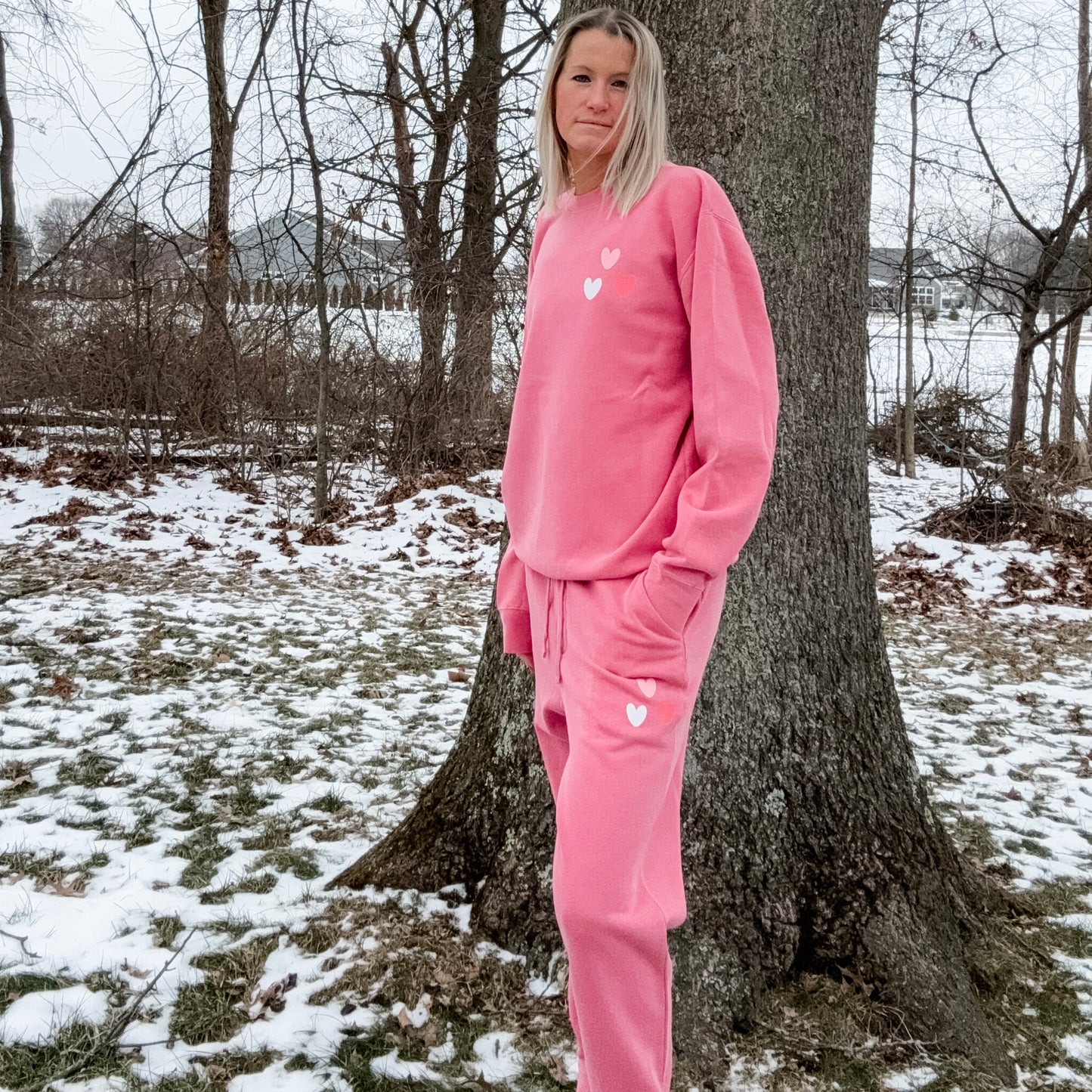 *marketing sample* Howdy Pigment Pink Crew Sweatshirt - size medium & size adult large