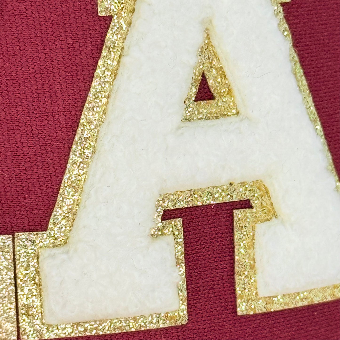 NA Chenille Patches Hat - Maroon w/White Letters