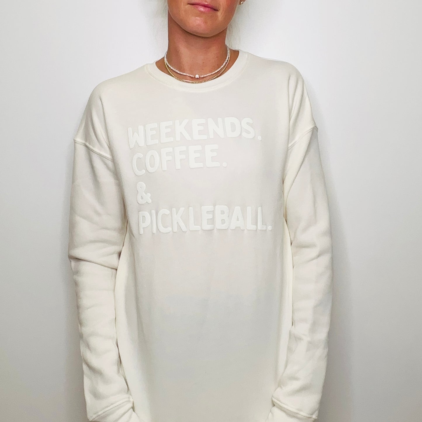 Weekends Coffee & Pickleball *Puff Print* Sweatshirt