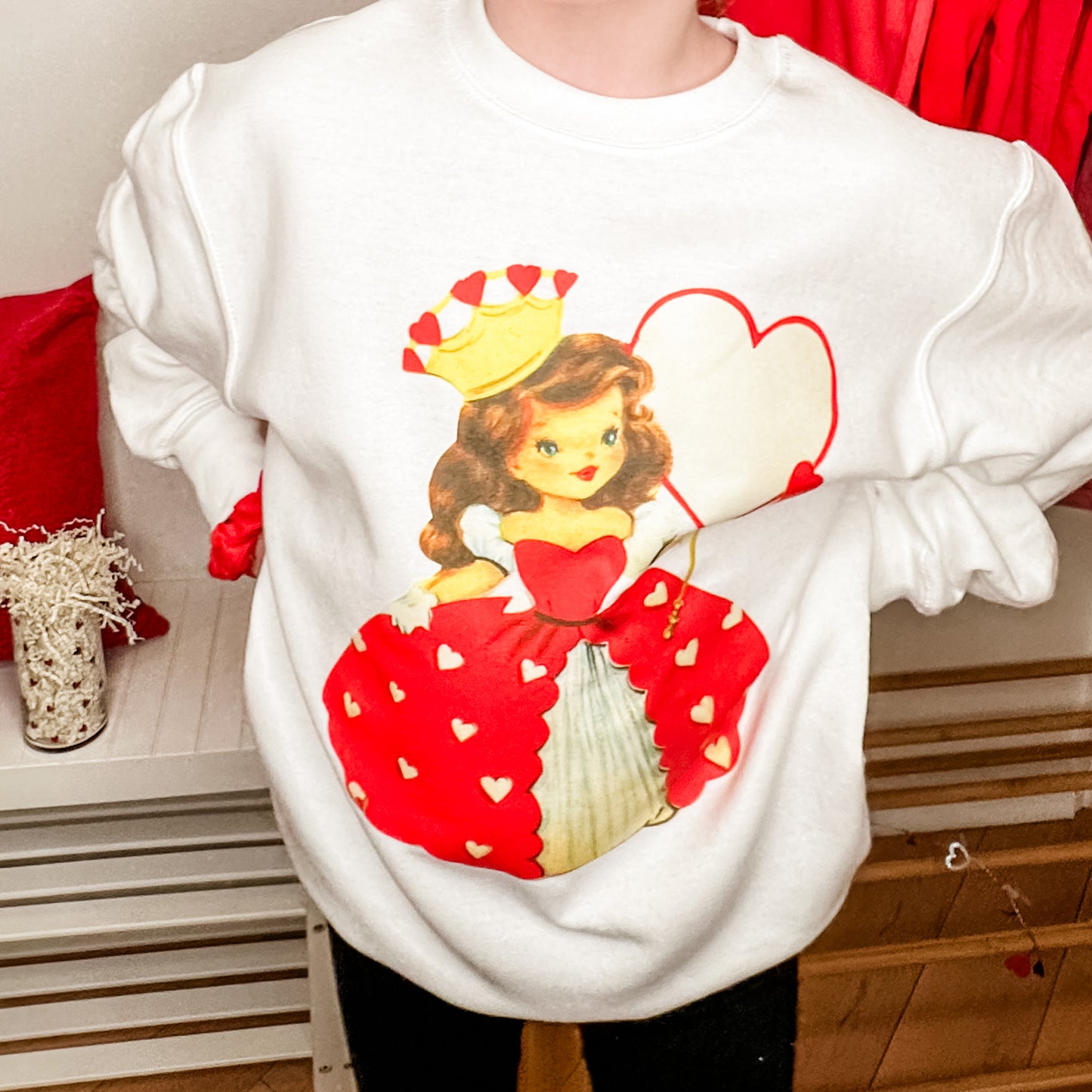 *marketing sample* Vintage Queen of Hearts Sweatshirt - size adult large