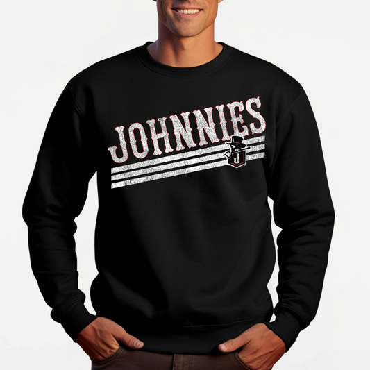 JTB: Johnnies Retro Font Striped Sweatshirt