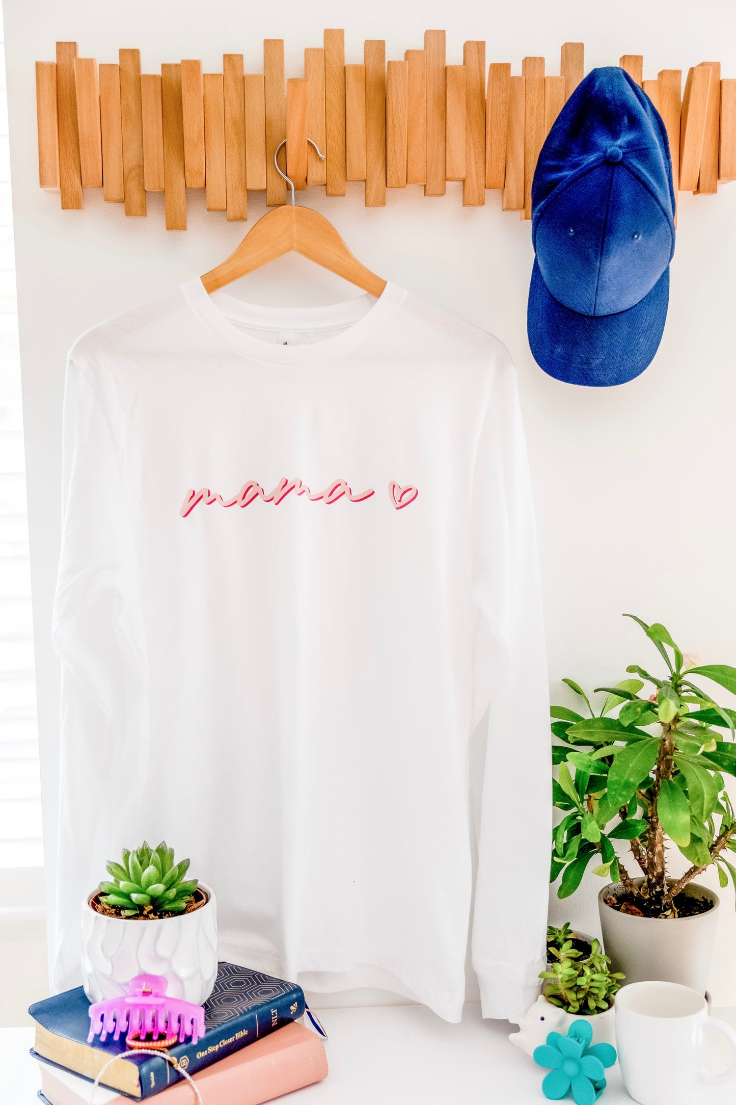 Relaxed Mama Heart Long Sleeve Tee