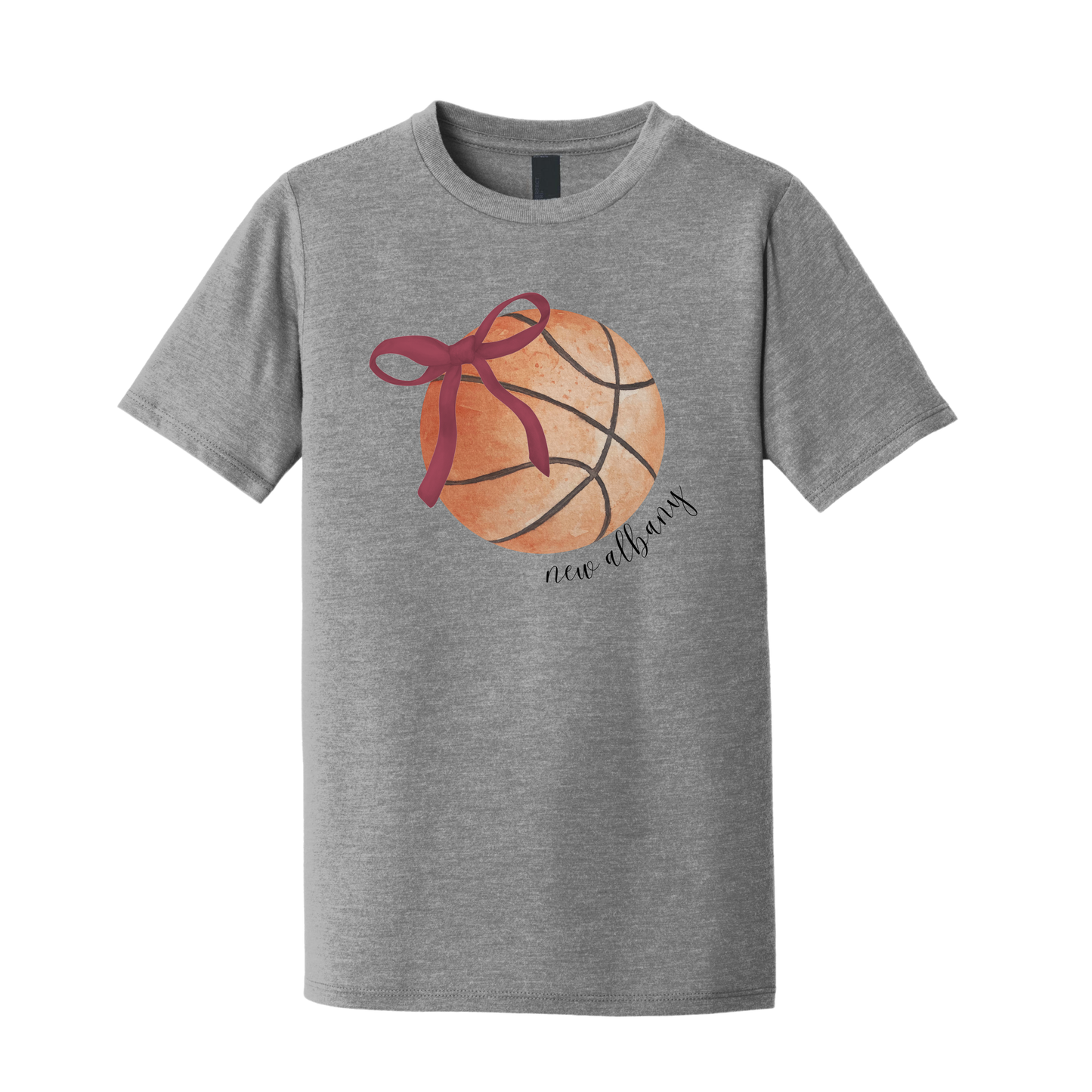 New Albany Basketball Bow T-Shirt