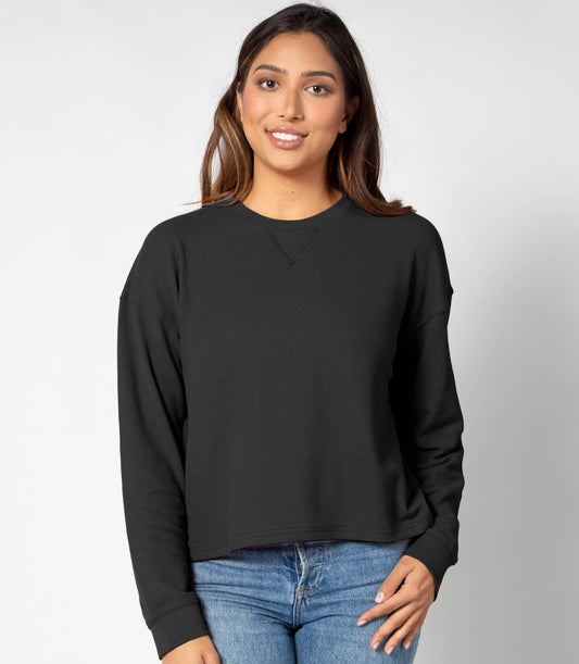 Boxy Waffle Long Sleeve T-Shirt